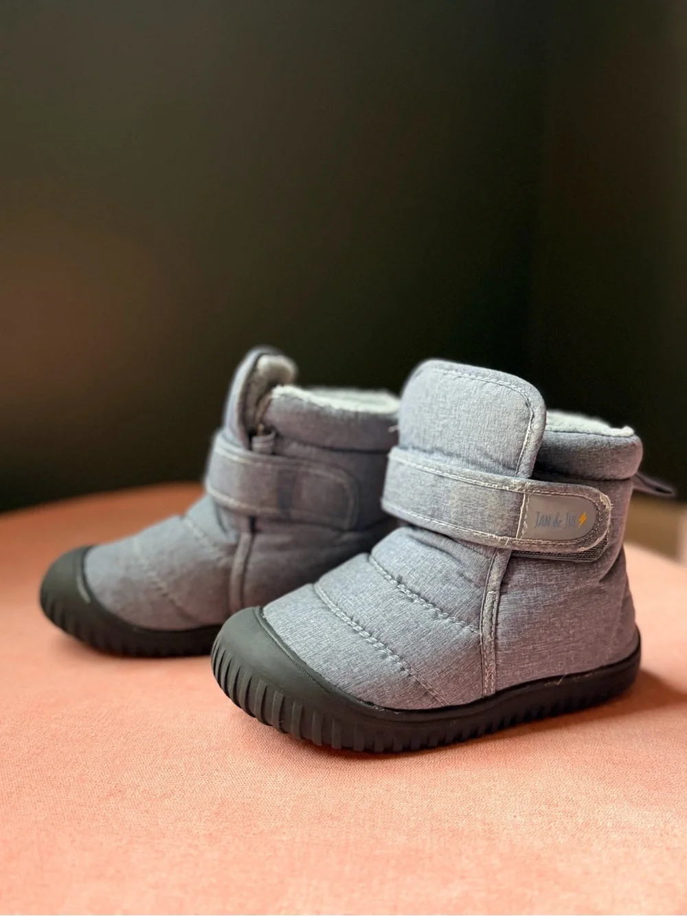 Jan & Jul Gray Winter Booties with Velcro strap | 11